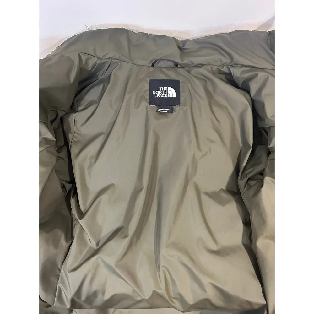 THE NORTH FACE XL Gotham Women's Khaki 550 Down Puffer Hooded Quilted Faux Fur - Picture 10 of 16